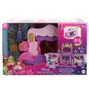 Disney Princess Carriage to Castle Transforming Playset with Aurora Small Doll, 4 Figures & 3 Levels