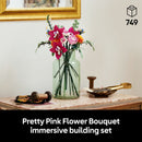 LEGO Botanicals Pretty Pink Flower Bouquet Building Set for Adults - Artificial Flowers for Home Decor or Table Display - Gift for Birthdays - 10342