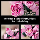 LEGO Botanicals Bouquet of Pink Roses Artificial Flowers - Building Blocks for Adults, Ages 18+ - Gift for Birthdays or Special Occasions - Flowers for Home Office, Shelf or Room Decor - 10374